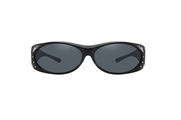 FO01R - Small Shaded Sunglasses w/ Rhinestones - Fit Over Eyewear