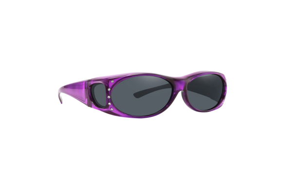 FO01R - Small Shaded Sunglasses w/ Rhinestones - Fit Over Eyewear - Image 5