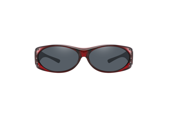 FO01R - Small Shaded Sunglasses w/ Rhinestones - Fit Over Eyewear - Image 7