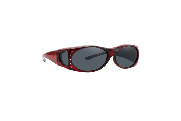 FO01R - Small Shaded Sunglasses w/ Rhinestones - Fit Over Eyewear - Image 8