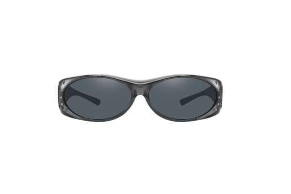 FO01R - Small Shaded Sunglasses w/ Rhinestones - Fit Over Eyewear - Image 10